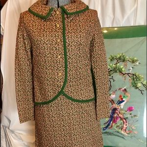 Vintage 70s Women’s Suit Quilted Floral Preppy